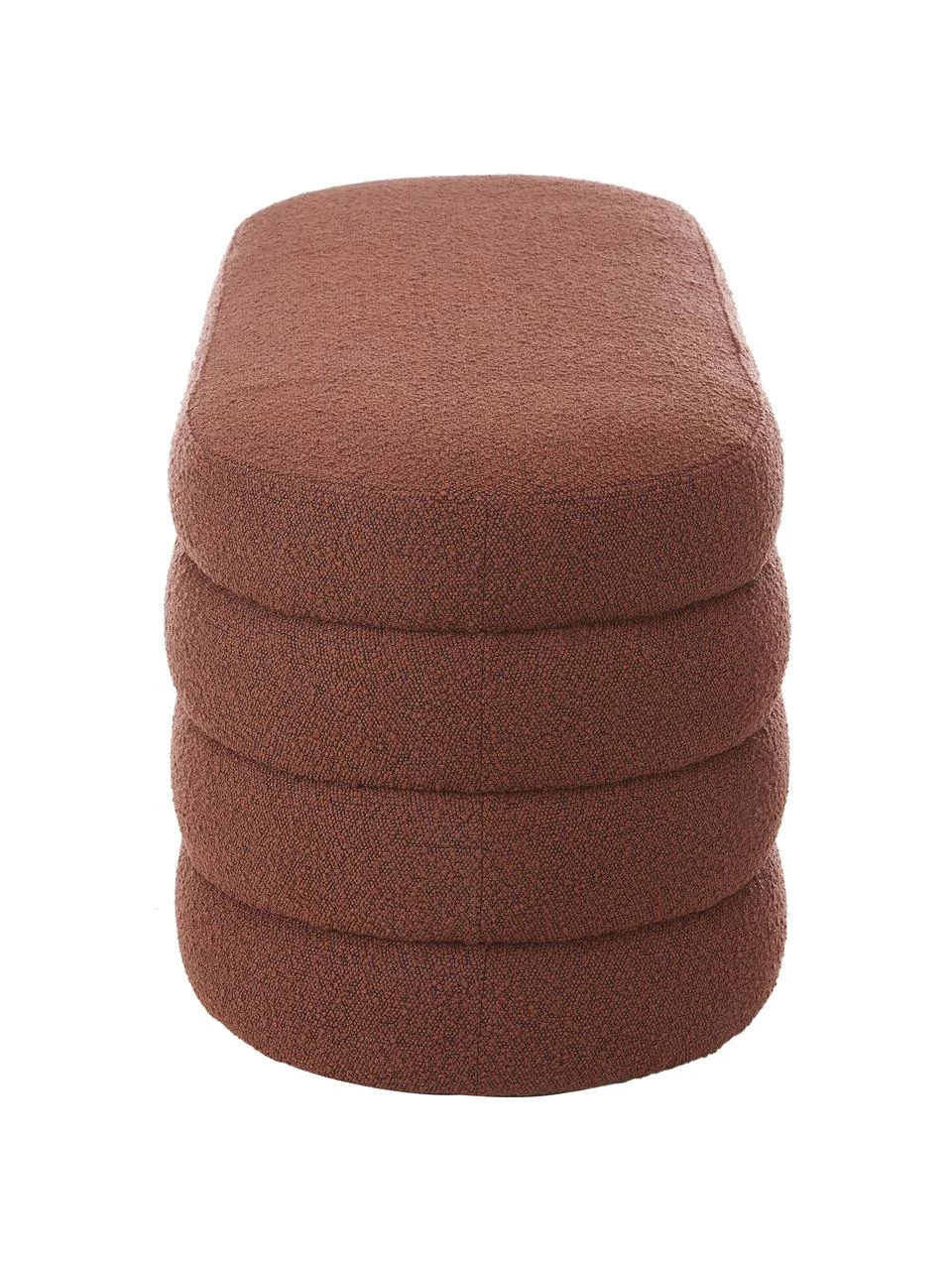 Westwing Collection Bouclé-Polsterbank Alto in Rostrot, B 110 x H 47 cm â Bild 5