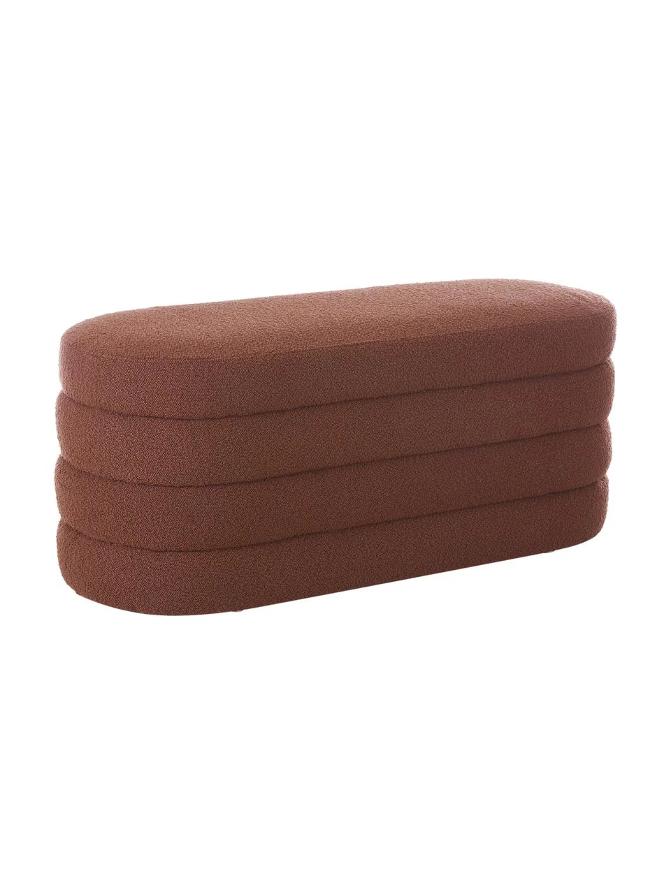 Westwing Collection Bouclé-Polsterbank Alto in Rostrot, B 110 x H 47 cm