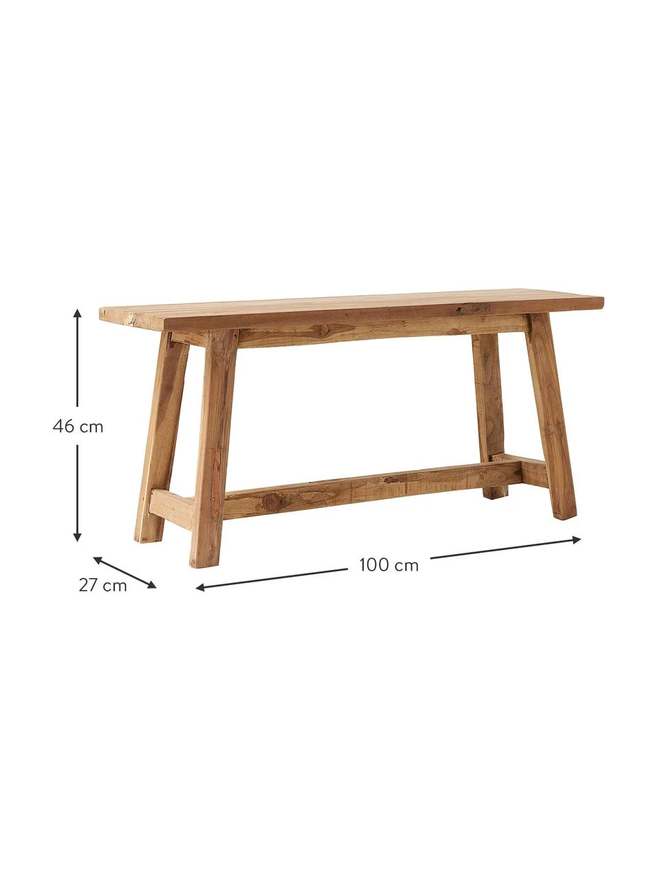 Westwing Collection Deko-Bank Lawas aus Teakholz, B 100 x H 46 cm â Bild 3