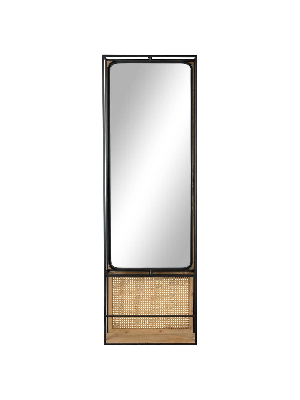 Dutchbone Garderobe Langres mit drehbarem Spiegel aus Rattan, B 53 x H 165 cmNur noch 1 Artikel verfügbar – Bild 2