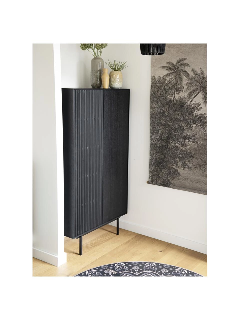 Highboard Mojo mit geriffelter Front, B 80 x H 150 cm – Bild 2