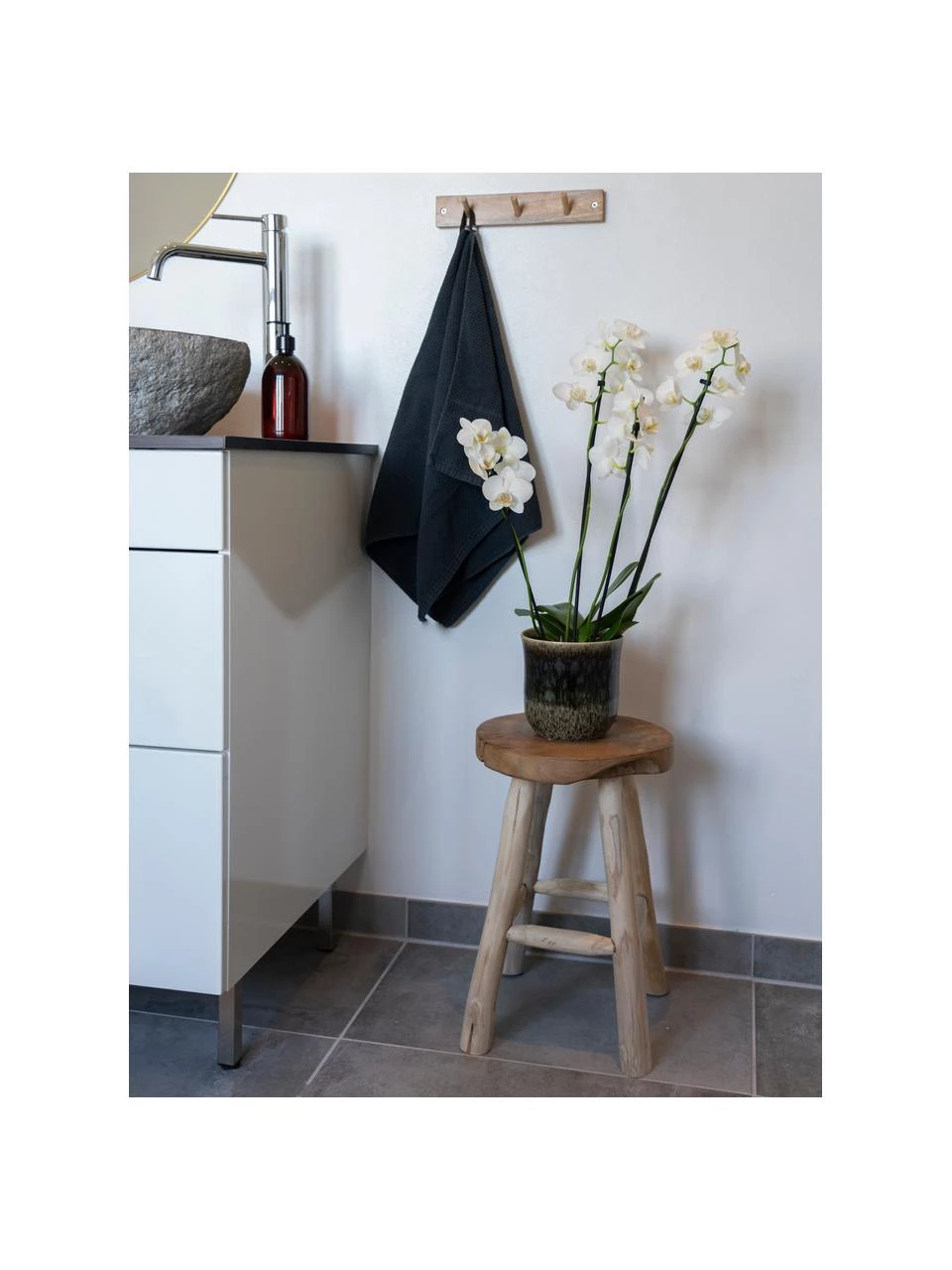 Hocker Badia aus Teakholz, Ø 30 x H 45 cm – Bild 2