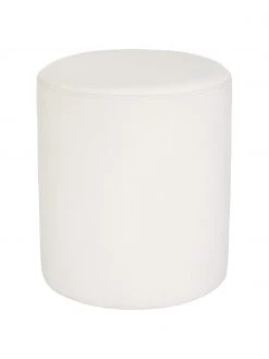 Westwing Collection Hocker Daisy in Cremeweiß, Ø 38 x H 45 cm