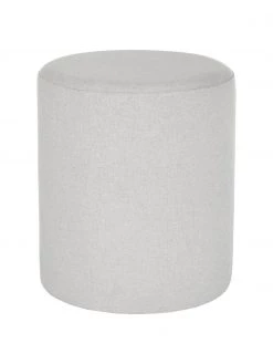 Westwing Collection Hocker Daisy in Hellgrau, Ø 38 x H 45 cm