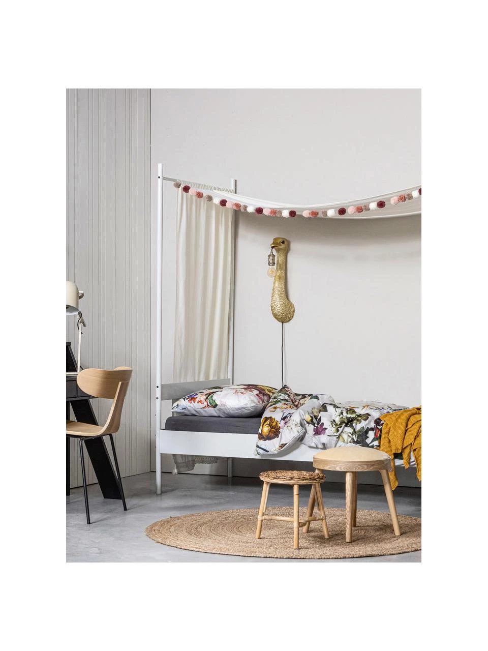 Hocker/Beistelltisch Laurie mit abnehmbaren Samt-Sitzkissen, Ø 38 x H 38 cm – Bild 5