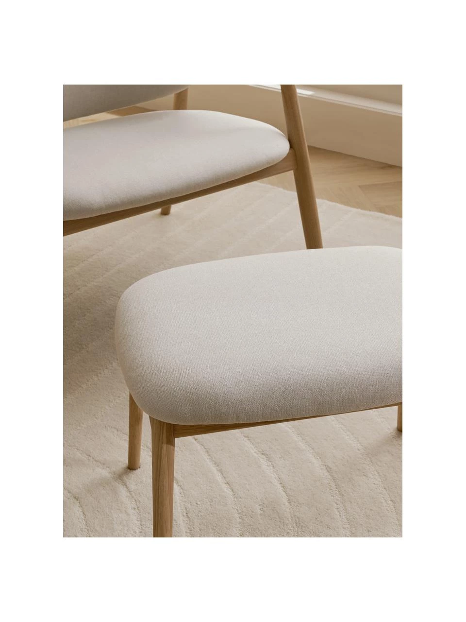 Westwing Collection Holz-Hocker Aurea mit Polsterung, B 58 x H 40 cm – Bild 3