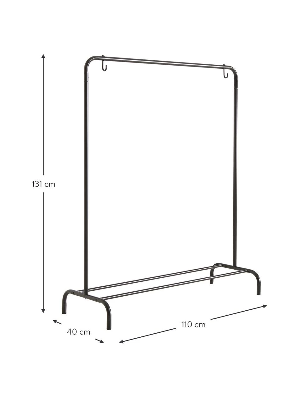 Kleiderständer Industri aus Metall in Schwarz, B 110 x H 131 cm – Bild 3