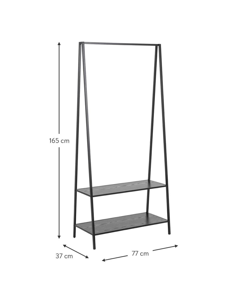 Metall-Kleiderständer Seaford in Schwarz, B 77 x H 165 cm â Bild 3