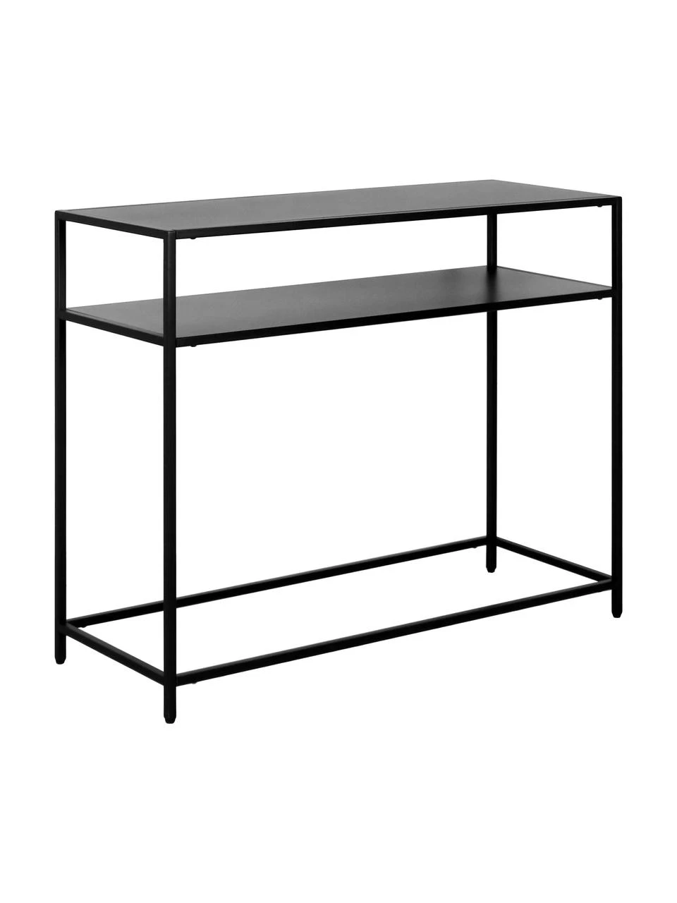 Westwing Collection Metall-Konsole Neptun mit Ablage in Schwarz, B 100 x H 79 cm