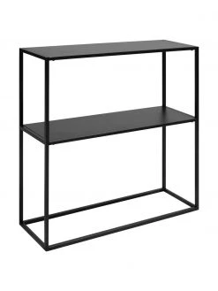 Westwing Collection Metall-Regal Neptun mit Ablage in Schwarz, B 80 x H 80 cm