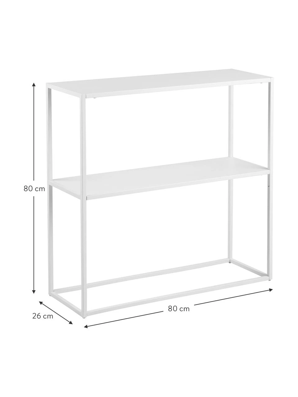Westwing Collection Metall-Regal Neptun mit Ablage in Weiß, B 80 x H 80 cm – Bild 4