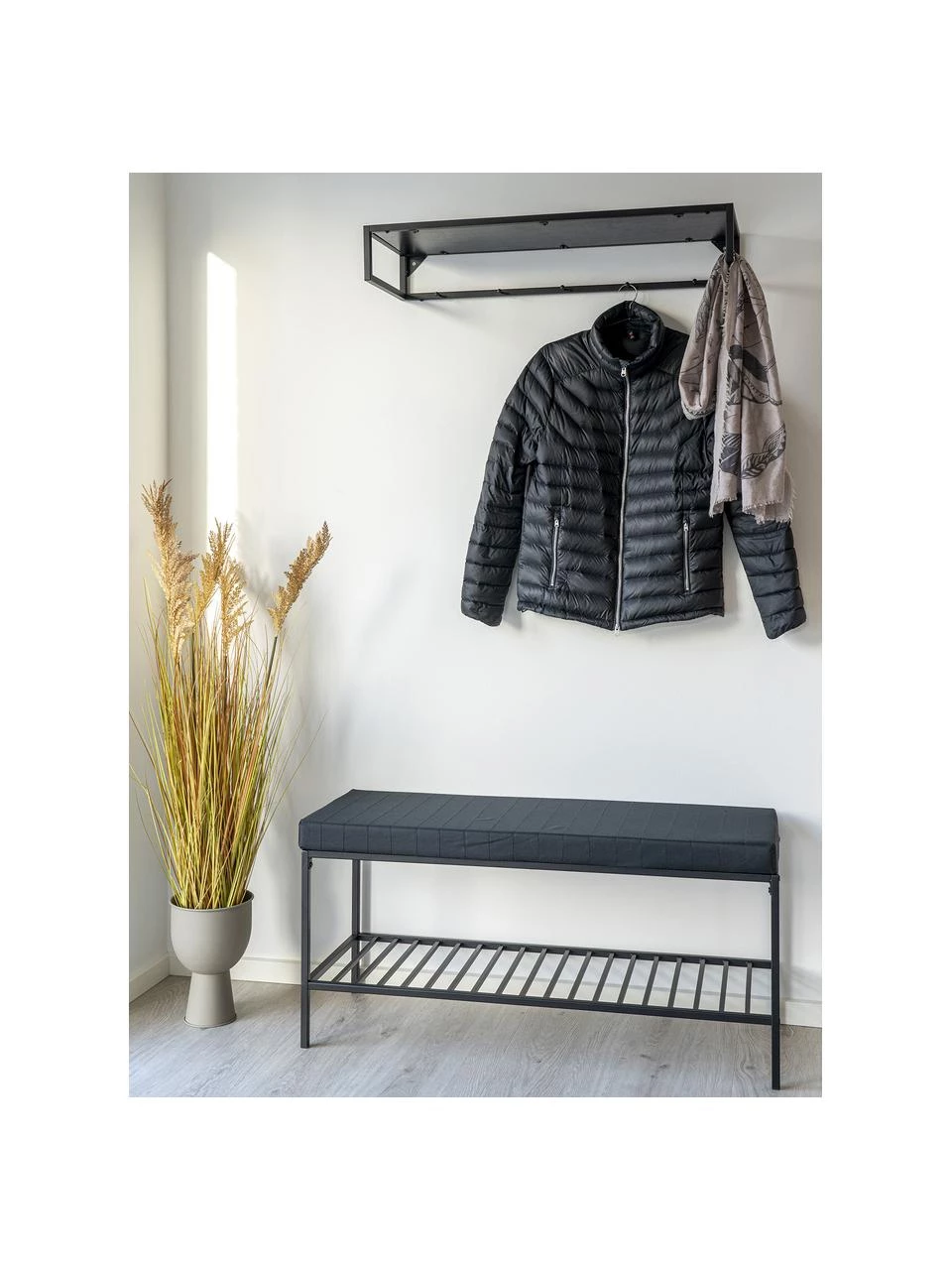 Metall-Sitzbank Noel in Schwarz mit Polyester-Sitzkissen, B 100 x H 48.5 cm â Bild 2