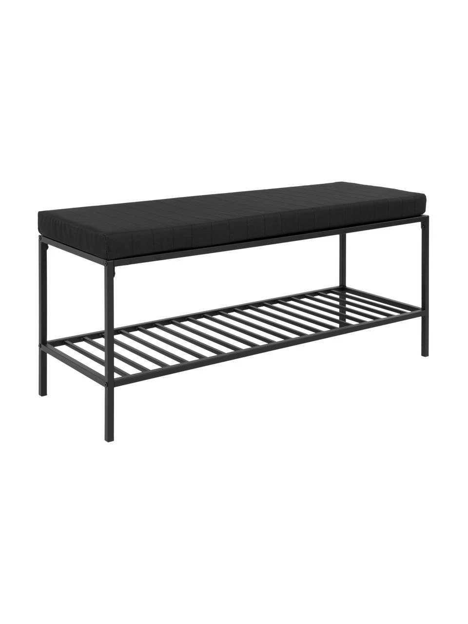 Metall-Sitzbank Noel in Schwarz mit Polyester-Sitzkissen, B 100 x H 48.5 cm