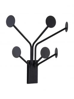 Present Time Metall-Wandgarderobe Dots in Schwarz, B 27 x H 27 cm