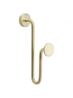 Hübsch Metall-Wandhaken Swing in Goldfarben, B 3 x H 13 cm