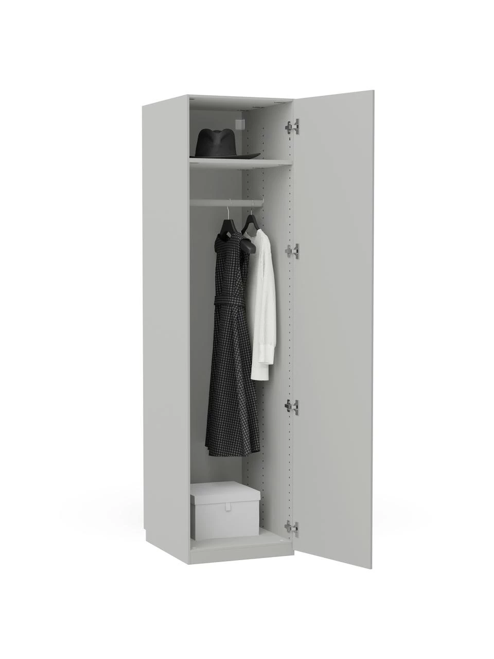 Westwing Collection Modularer Drehtürenschrank Charlotte in Grau, 50 cm Breite, mehrere Varianten, Basic Interior, Höhe 200 cm – Bild 4