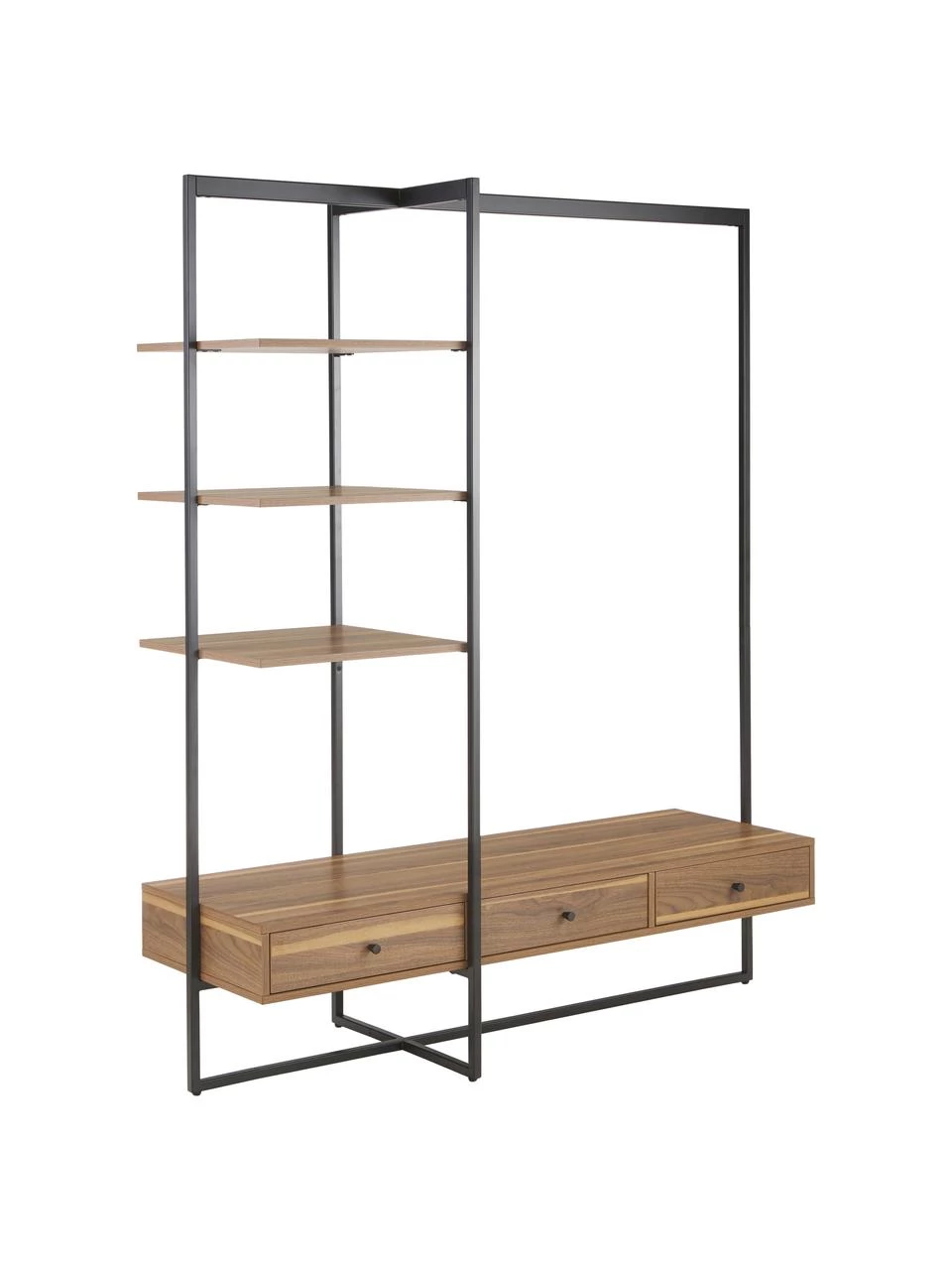 Westwing Collection Offener Kleiderschrank Pacey aus Holz und Metall, B 150 x H 180 cmNur noch 1 Artikel verfügbar