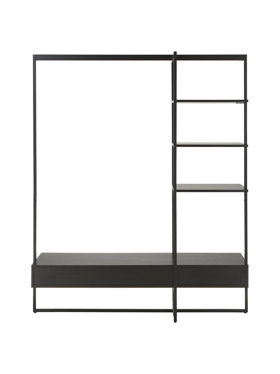 Westwing Collection Offener Kleiderschrank Pacey in Schwarz, B 150 x H 180 cm â Bild 6