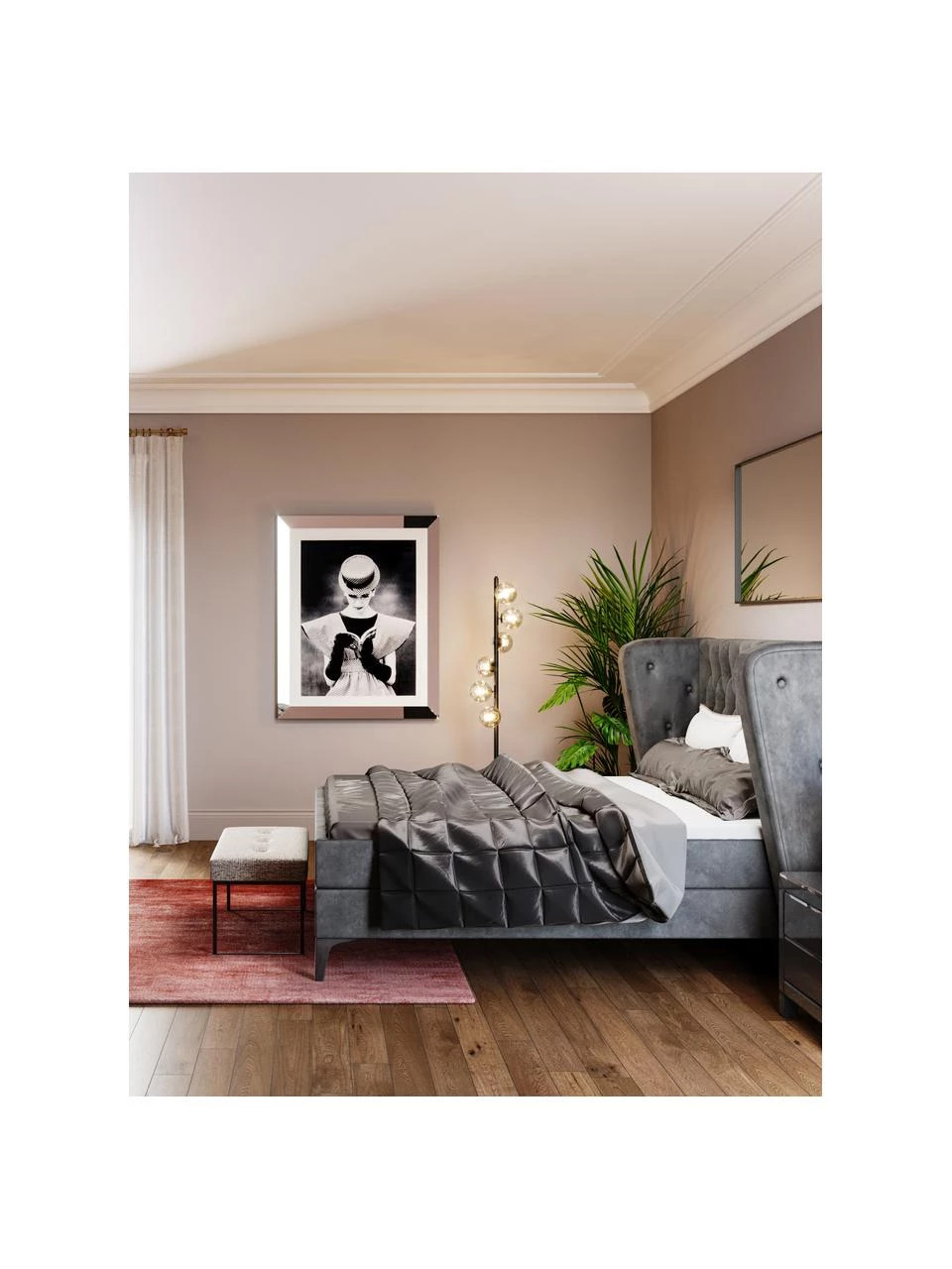 Kare Design Polsterbank Smart Dolce in Hellgrau, B 90 x H 40 cm – Bild 2