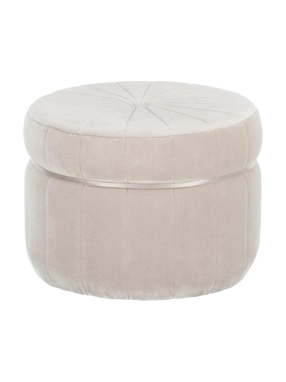 Westwing Collection Samt-Hocker Birdie, Ø 51 x H 38 cm