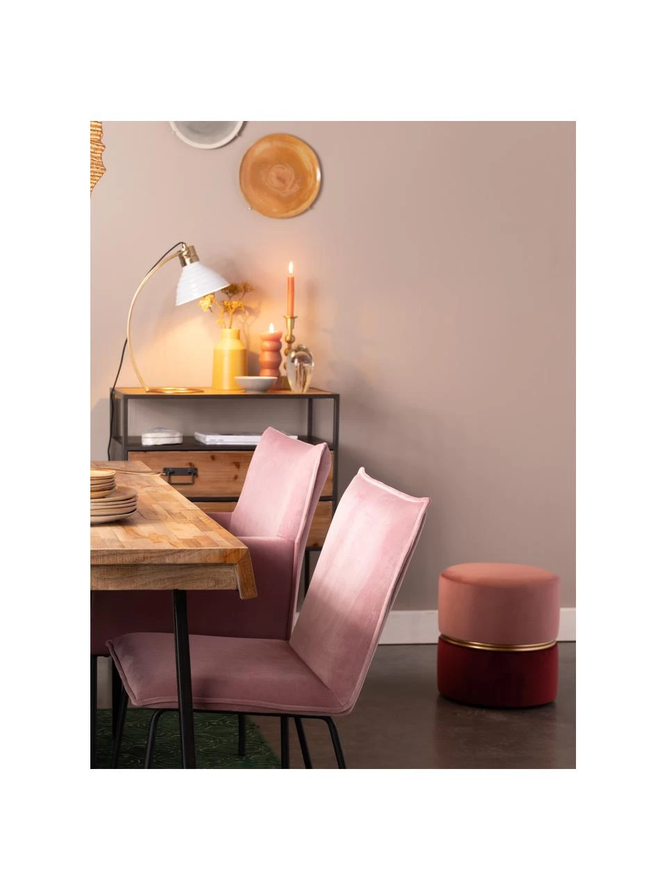 Samt-Hocker Bubbly, Ø 35 x H 39 cm – Bild 2