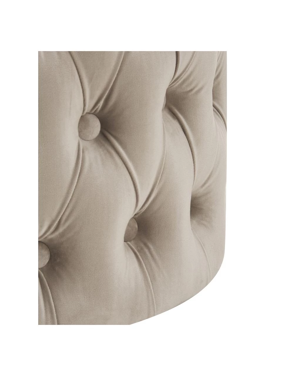 Westwing Collection Samt-Hocker Chiara mit Stauraum in Beige, Ø 50 x H 42 cm – Bild 6