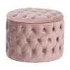 Westwing Collection Samt-Hocker Chiara mit Stauraum in Rosa, Ø 50 x H 42 cm