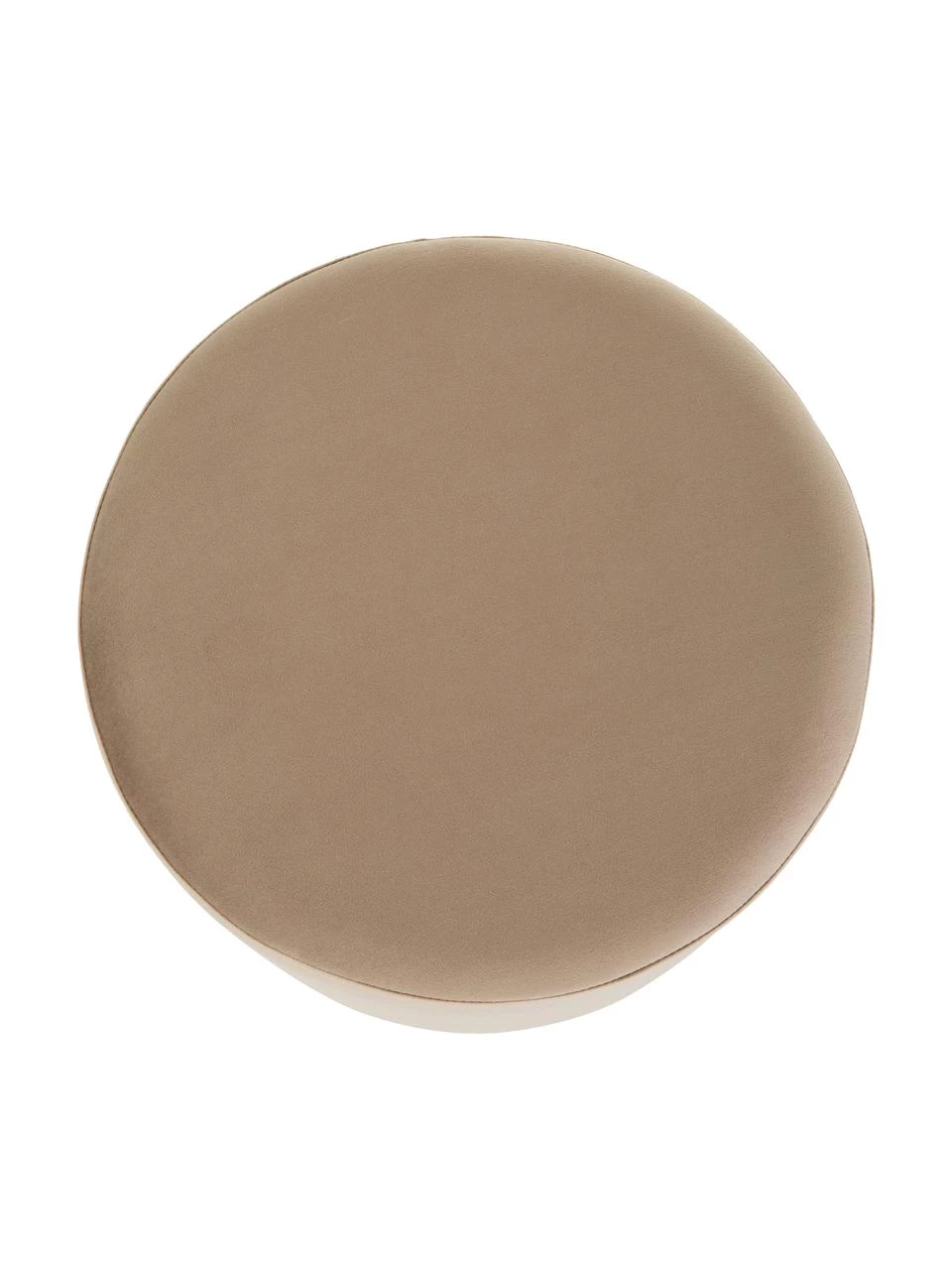 Westwing Collection Samt-Hocker Orchid in Taupe, Ø 38 x H 38 cm – Bild 4