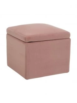 Westwing Collection Samt-Hocker Winou mit Stauraum in Rosa, B 50 x H 48 cm