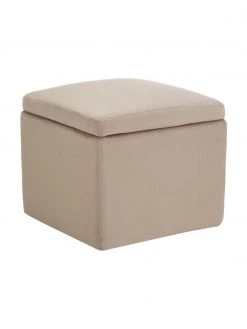 Westwing Collection Samt-Hocker Winou mit Stauraum in Taupe, B 50 x H 48 cm