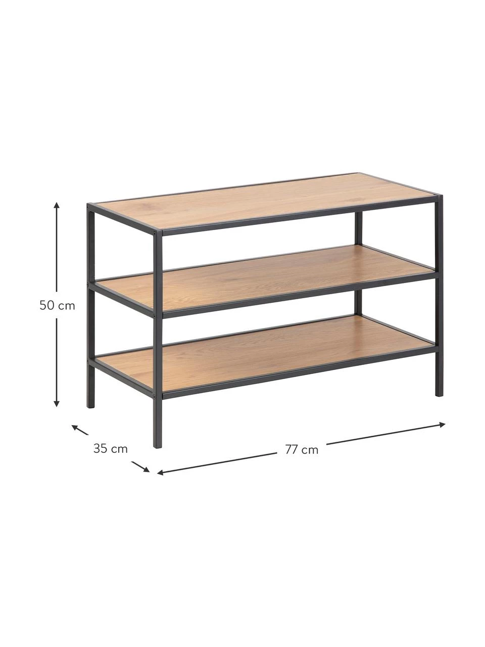 Schuhregal Seaford aus Holz und Metall, B 77 x H 50 cm – Bild 2