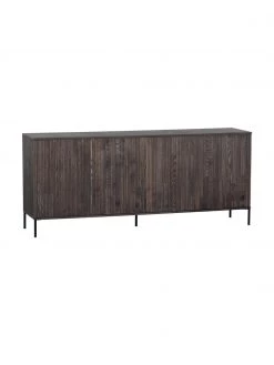 Sideboard Avourio mit geriffelter Front aus Eschenholz, 4-türig, B 200 x H 85 cm