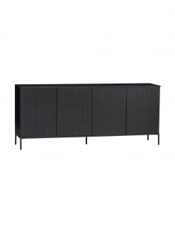 Sideboard Avourio mit geriffelter Front aus Kiefernholz, 4-türig, B 200 x H 85 cm