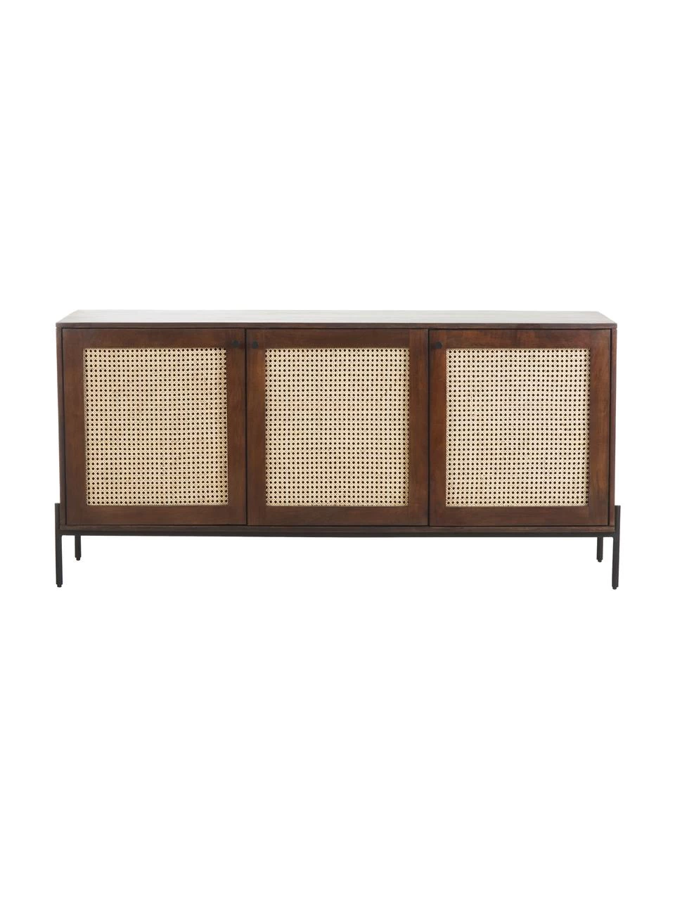 Westwing Collection Sideboard Vienna mit Wiener Geflecht in Dunkelbraun, B 165 x H 78 cm – Bild 6