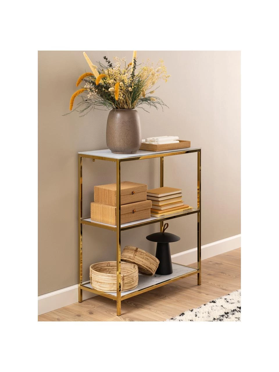 Standregal Aruba in Marmor-Optik, B 70 x H 80 cm – Bild 2