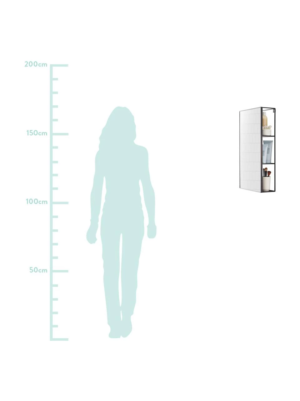 Umbra Wand-Spiegelschrank Cubiko, B 30 x H 62 cm – Bild 3